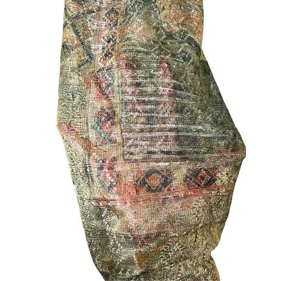 Vintage R&M Richards By Karen Kwong‎ Green Multicolor Duster - Picture 6 of 10